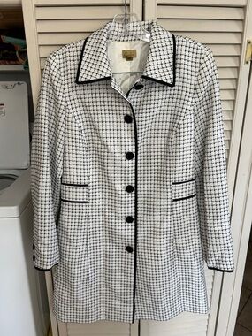 Caslon Classic Black & White tweed check Coat